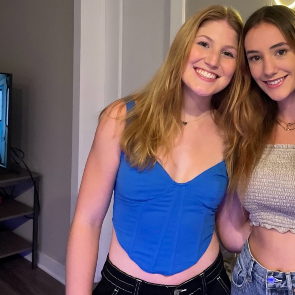 Blue corset top